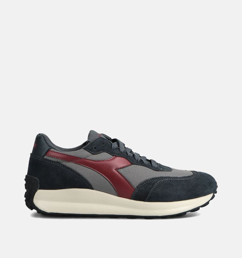Diadora Race NY Baskets basses en Gris/Bordeaux