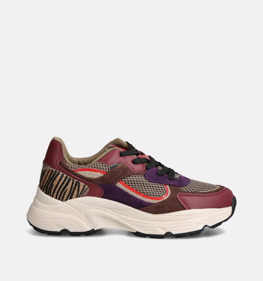 Posh by Poelman Bordeaux/Bruine Sneakers