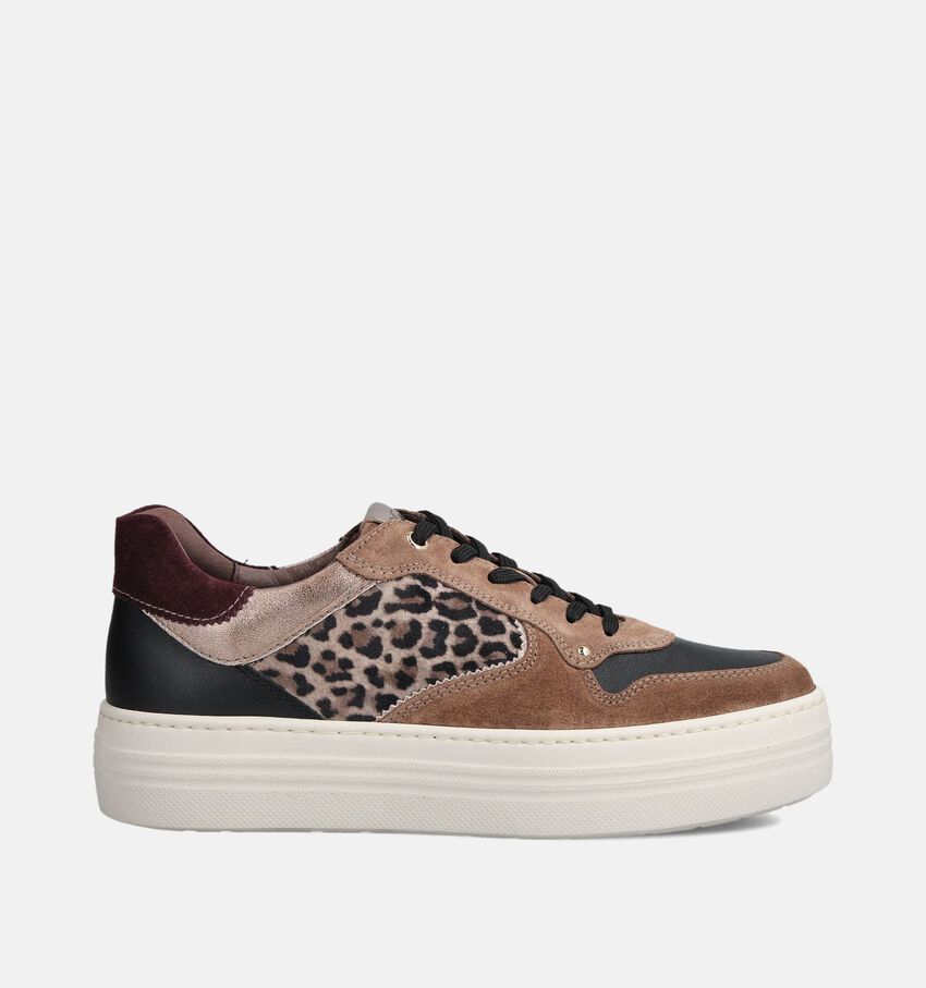 NeroGiardini Bruine Sneakers Luipaardprint
