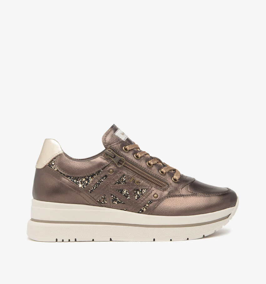 NeroGiardini Bronzen Sneakers met Rits