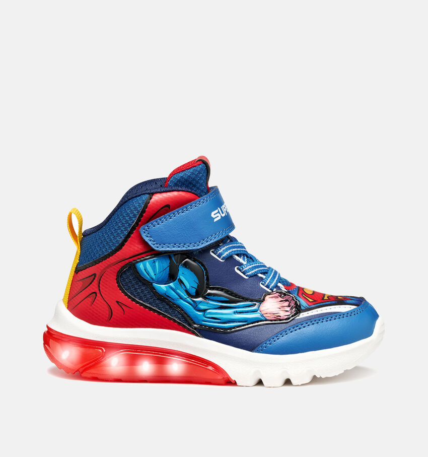Geox Ciberdron Blauwe/Rode Velcroschoenen Superman