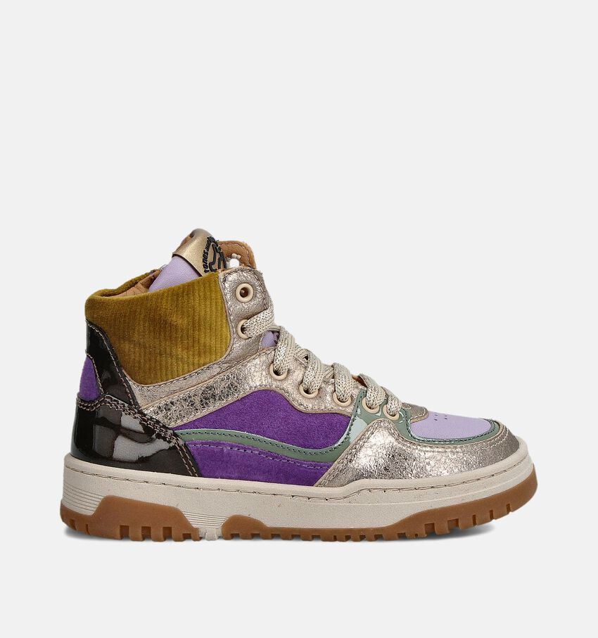 STONES and BONES Karin Gouden/Paarse Sneakers