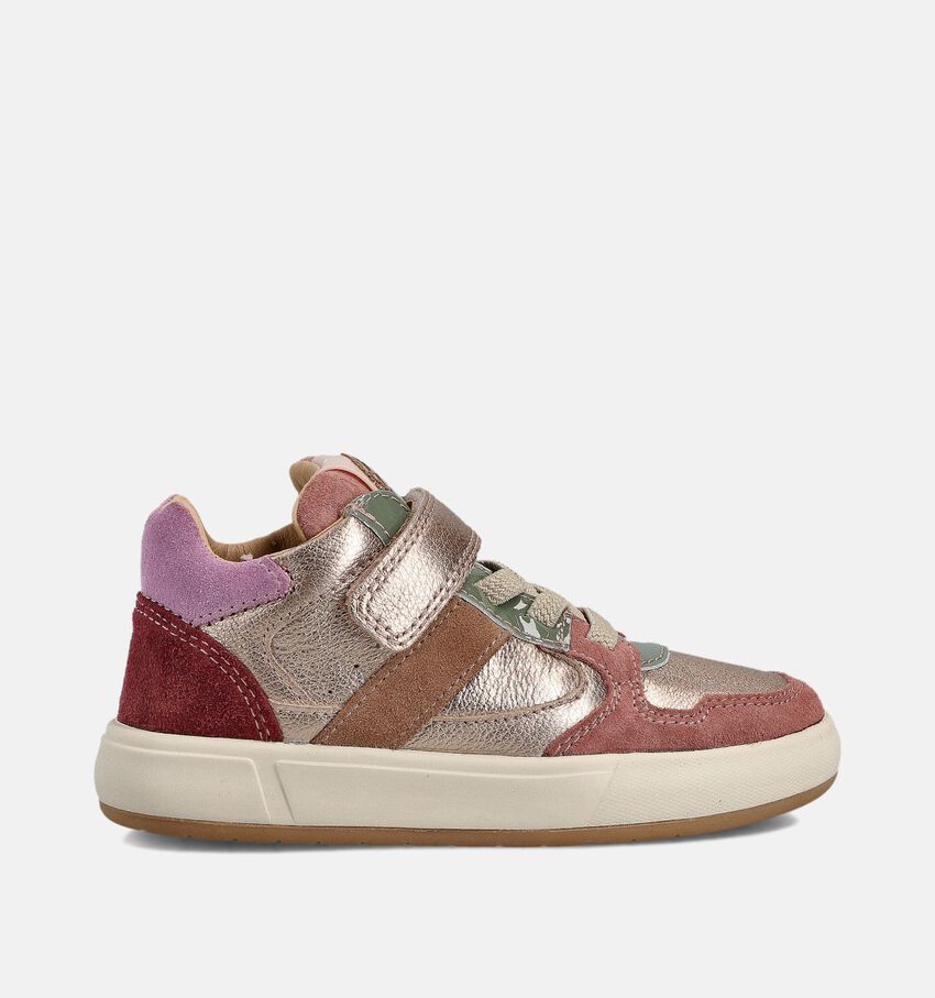 STONES and BONES Palmy Gouden/Roze Hoge Sneakers