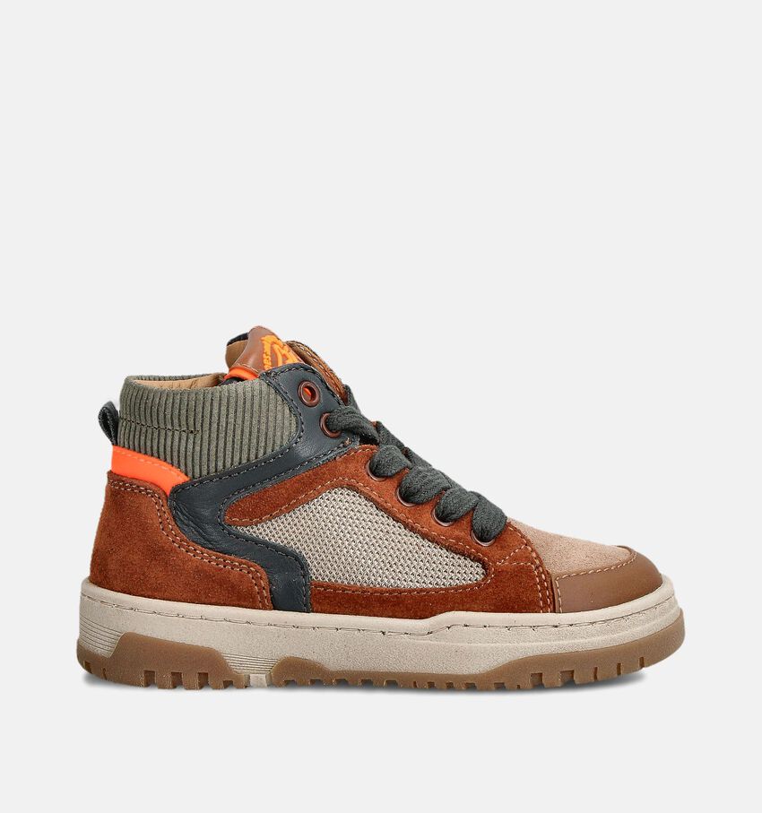 STONES and BONES Kante Cognac Hoge Schoenen