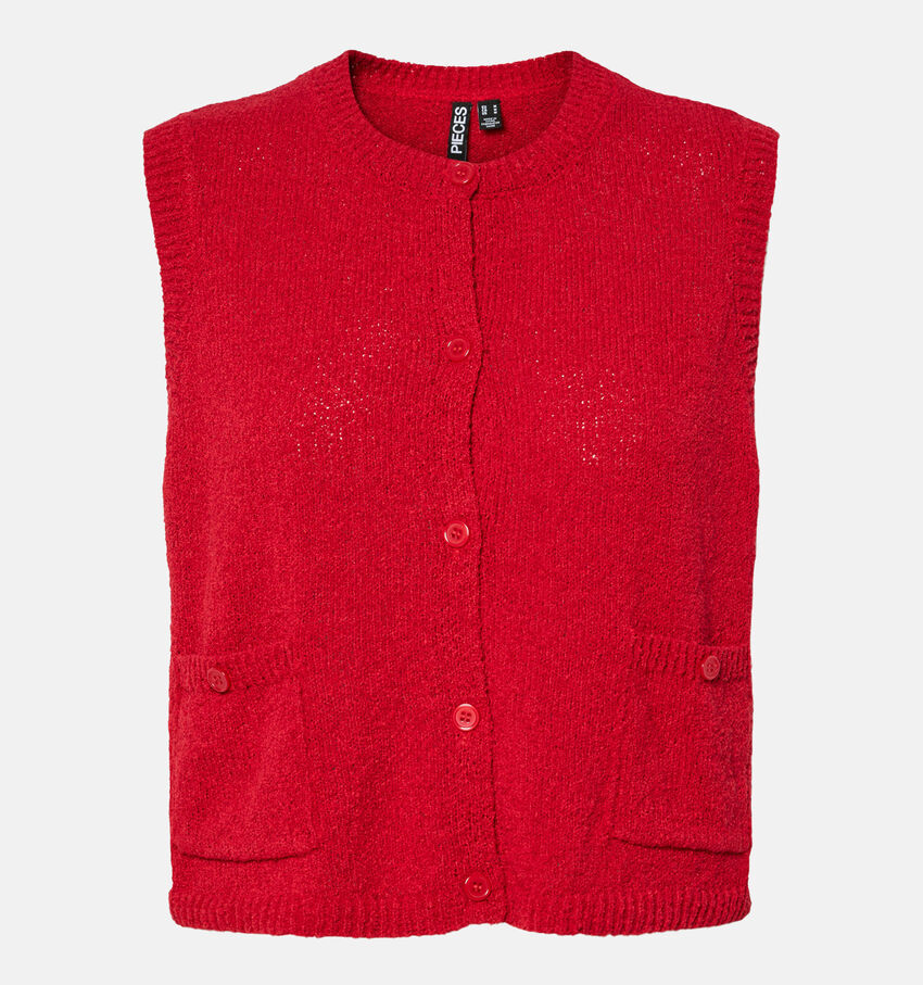Pieces Jessie Knit Rode Vest