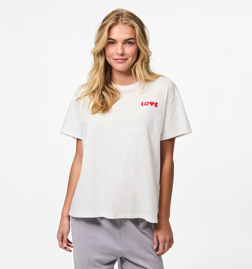 Pieces Witte Love T-shirt