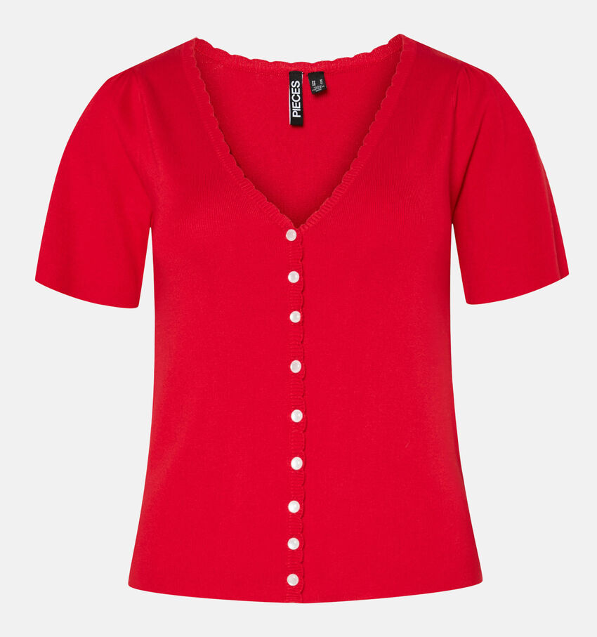 Pieces Juline Knit Gilet en Rouge