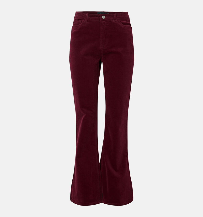 Pieces Joya Flared Corduroy Jeans en Bordeaux