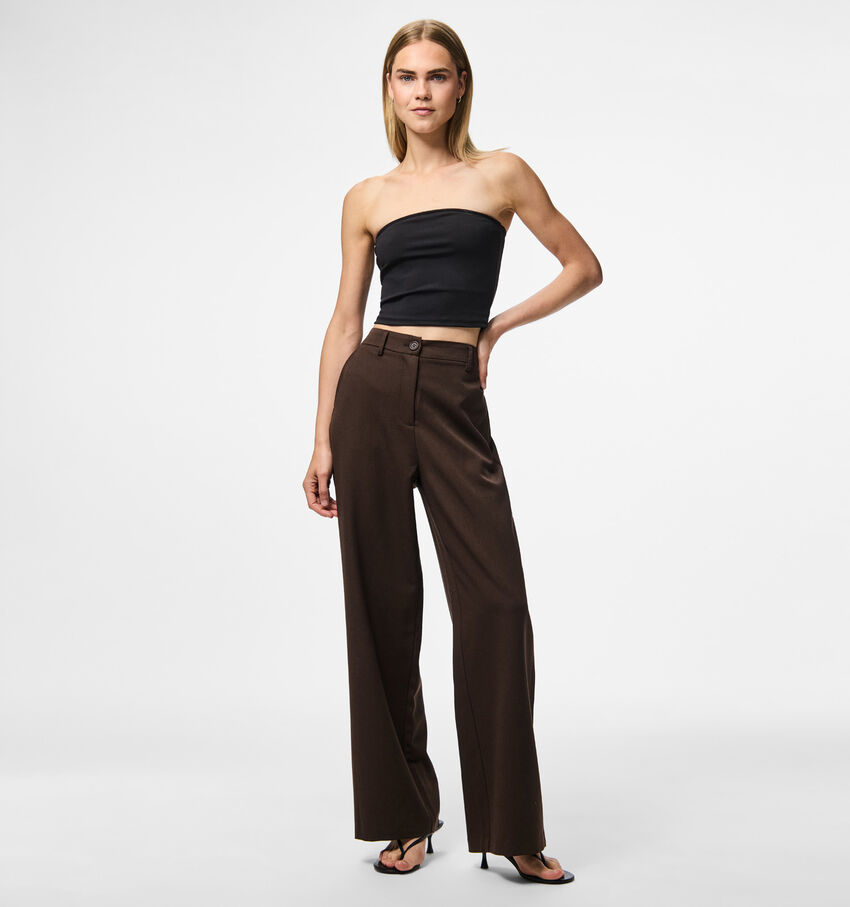 Pieces Kamil High waist pantalon classique en Marron