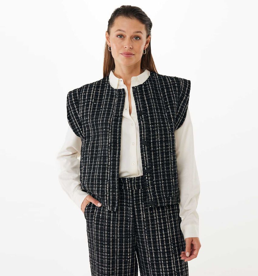 Mexx Sequins Twed Gilet en Noir