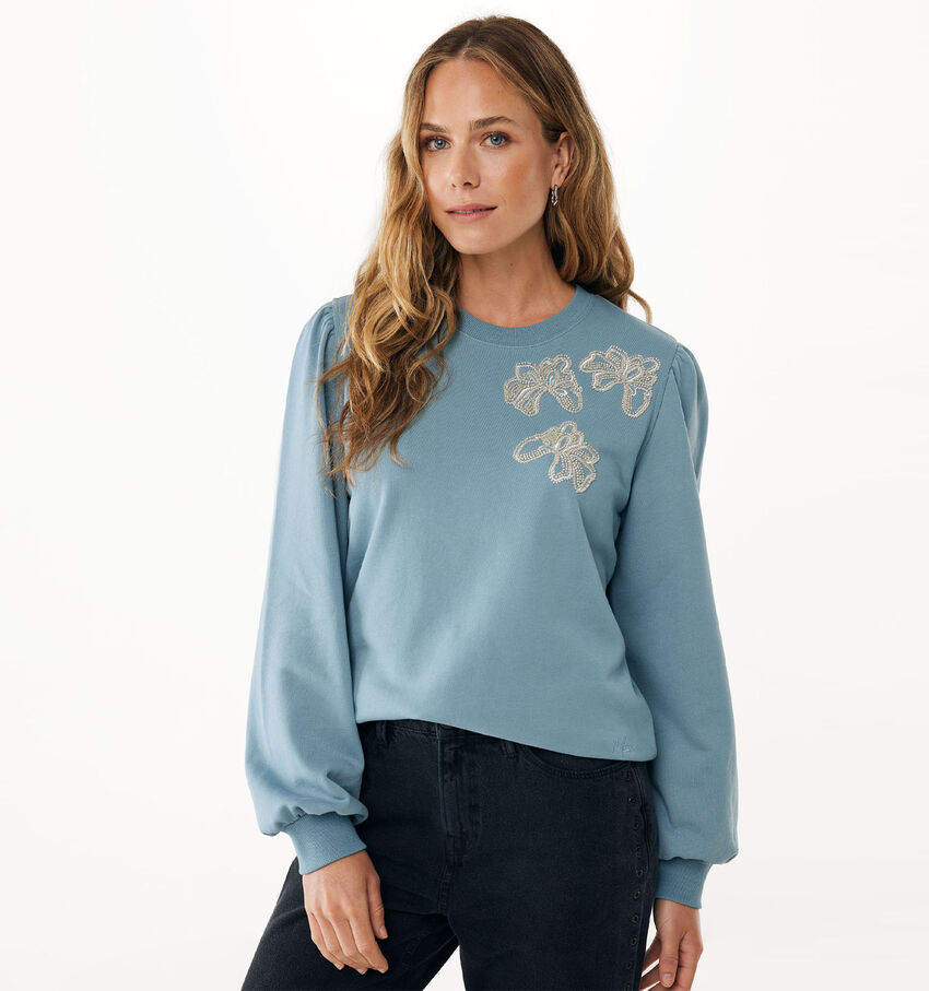 Mexx Flower Sweater Blauwe Pull