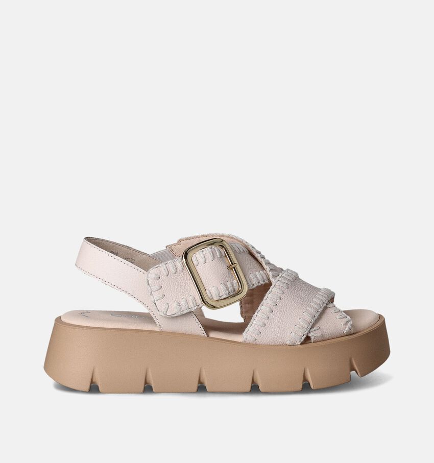Gabor Best Fitting Beige Sandalen met Sleehak