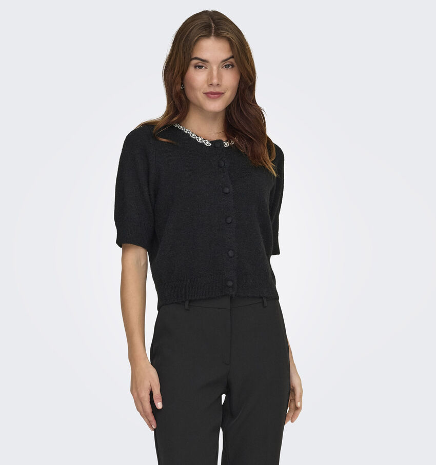 JDY Alva Life Embellish Zwarte Cardigan