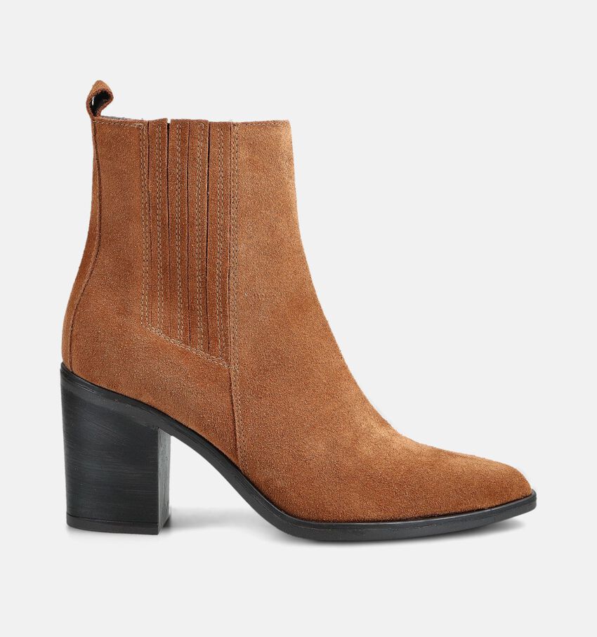 Laurent David Bottines à talons en Cognac