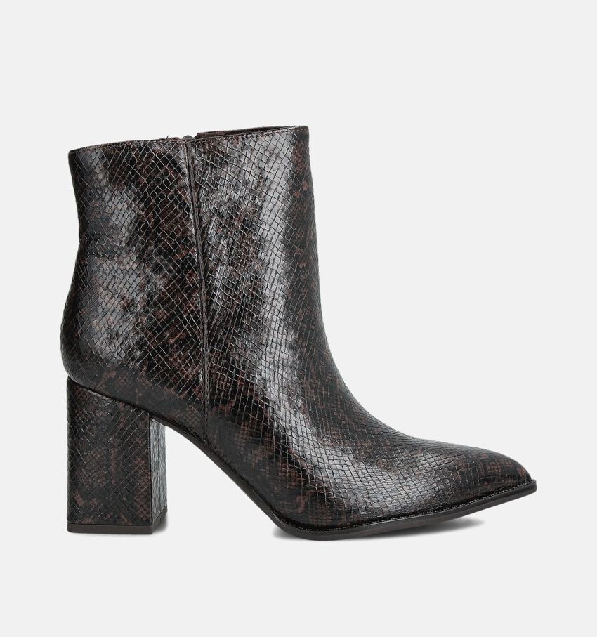 Marco Tozzi Bottines à talons en Brun foncé