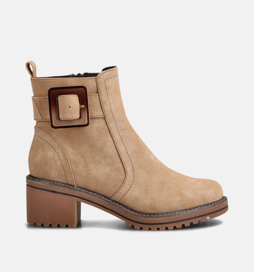 Marco Tozzi Beige Enkellaarzen