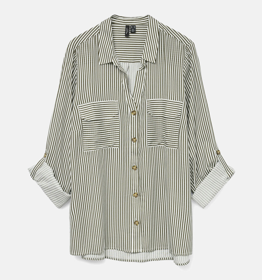 Vero Moda Curve Bumpy Groene/Ecru Blouse