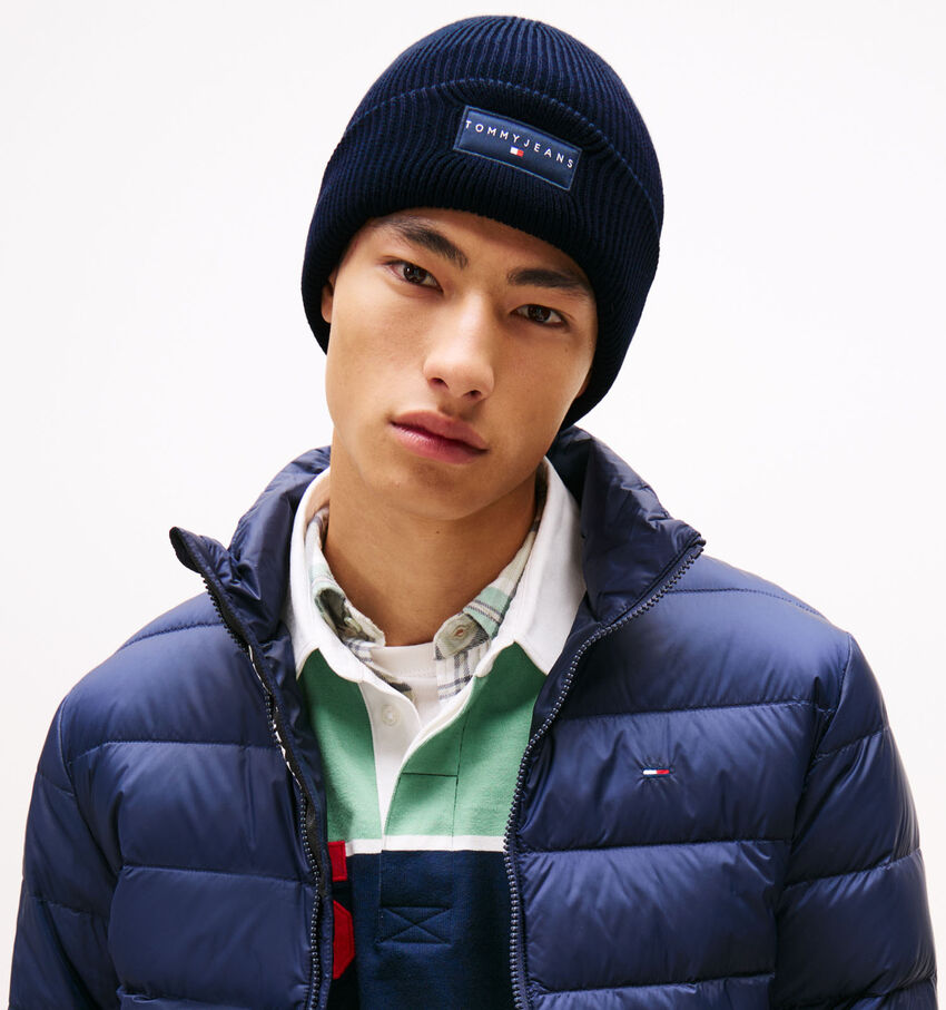 Tommy Hilfiger Linear Beanie Donkerblauwe Muts