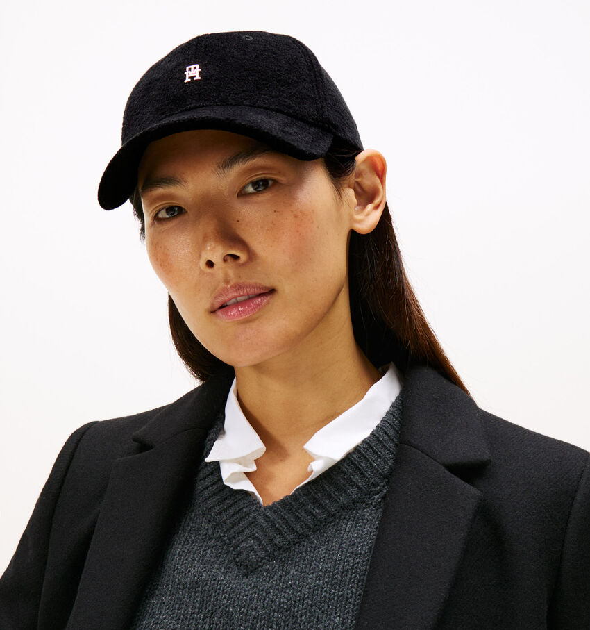 Tommy Hilfiger Elevated Chic Wool Casquette en Noir