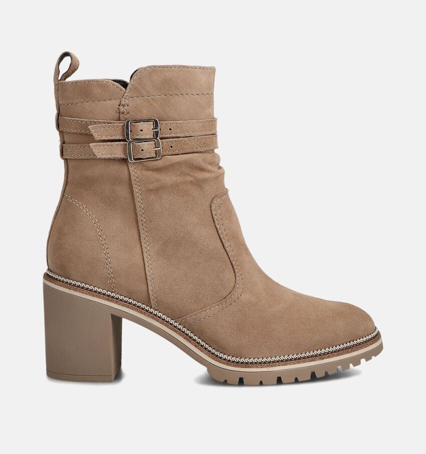 Tamaris Beige Enkellaarzen op Hak