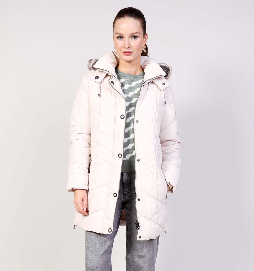 Barbara Lebek Lichtbeige Halflange Jas