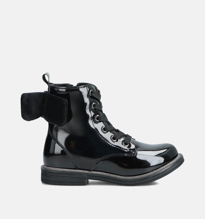 Milo & Mila Bow Zwarte Veterboots