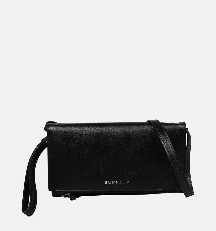 Burkely Creased Crystal Zwart Telefoontasje