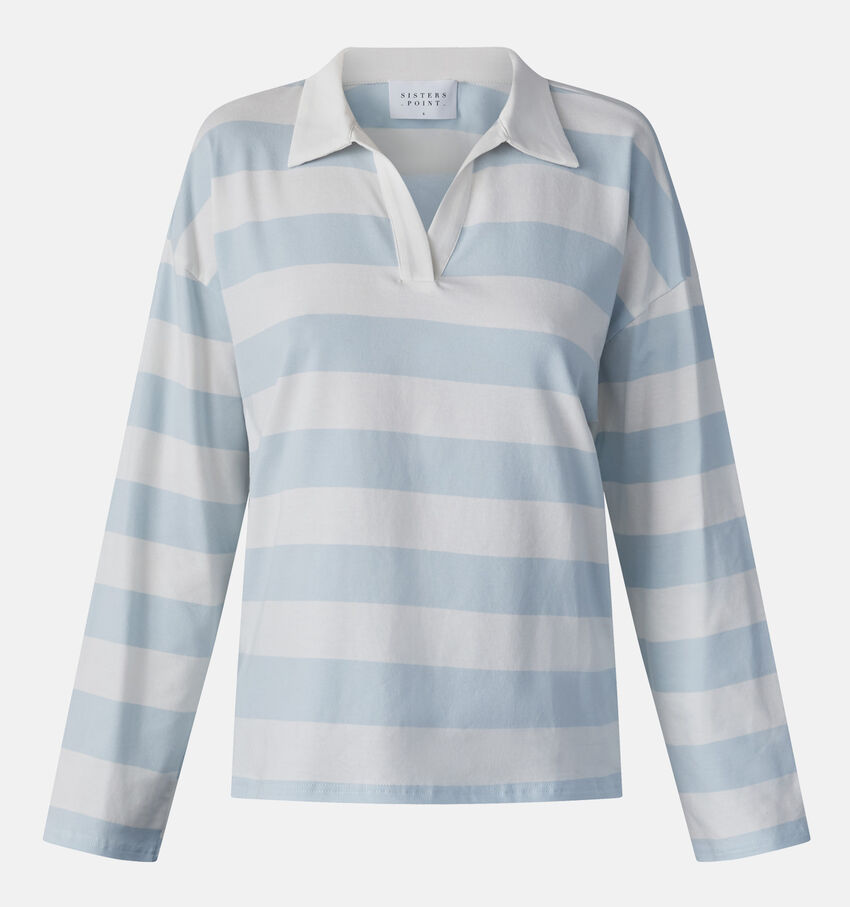 SISTERS POINT Vivia Blauw Gestreepte T-shirt