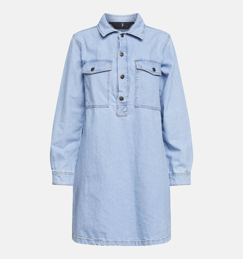 SISTERS POINT Ovea Blauwe Hemdjurk Denim