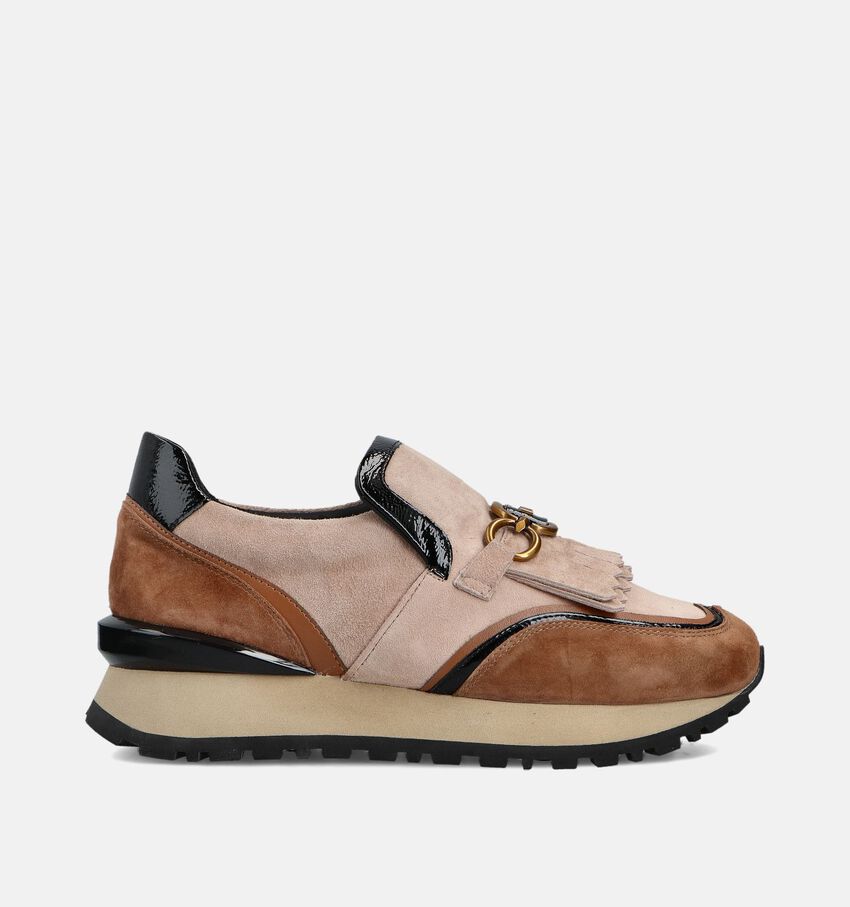 Nathan-Baume Lichtbruine Instap Sneakers