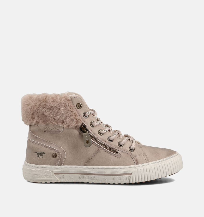 Mustang Beige Hoge Sneakers