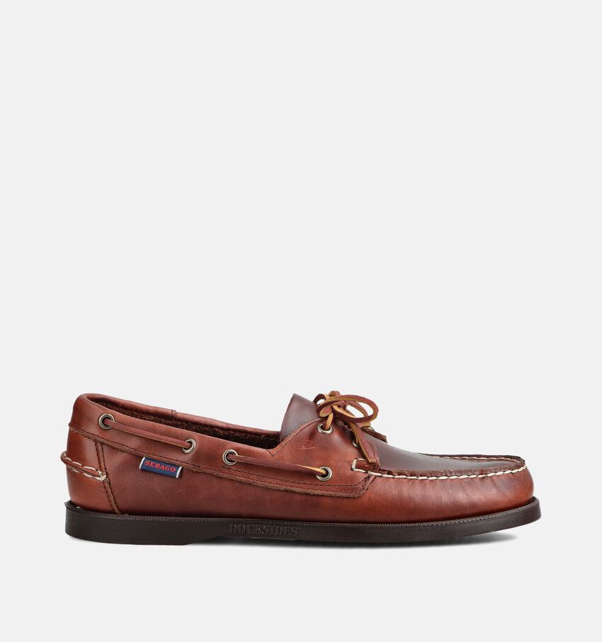 Sebago Dockside Portland Waxed Bruine Mocassins