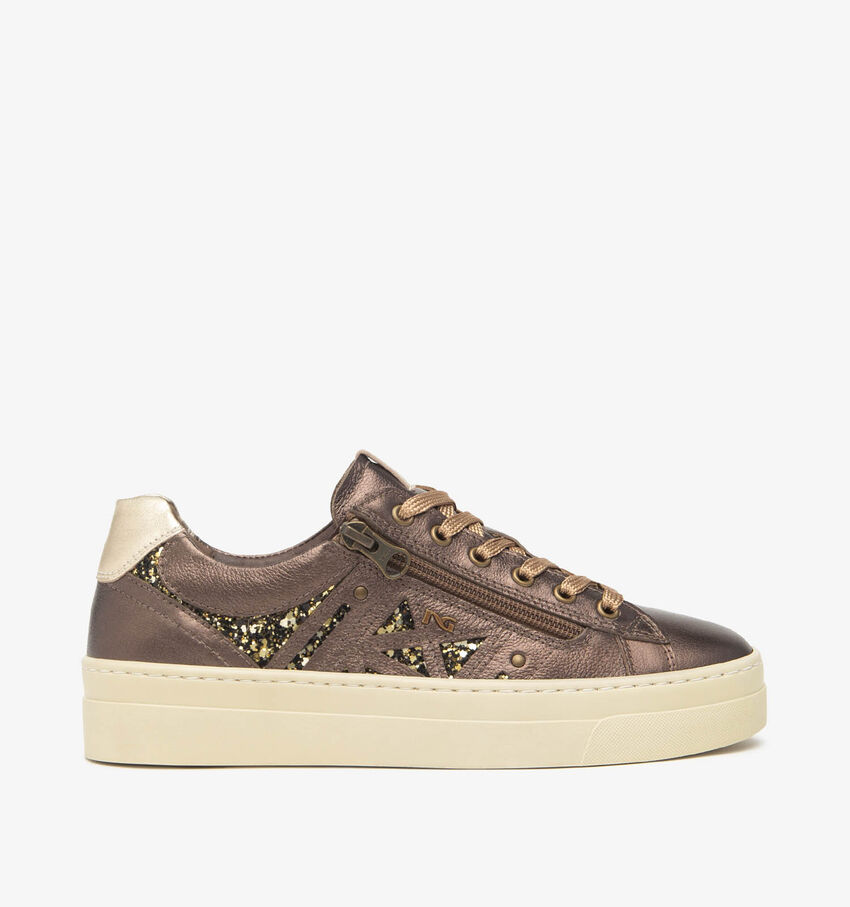 NeroGiardini Bronzen Sneakers met Rits