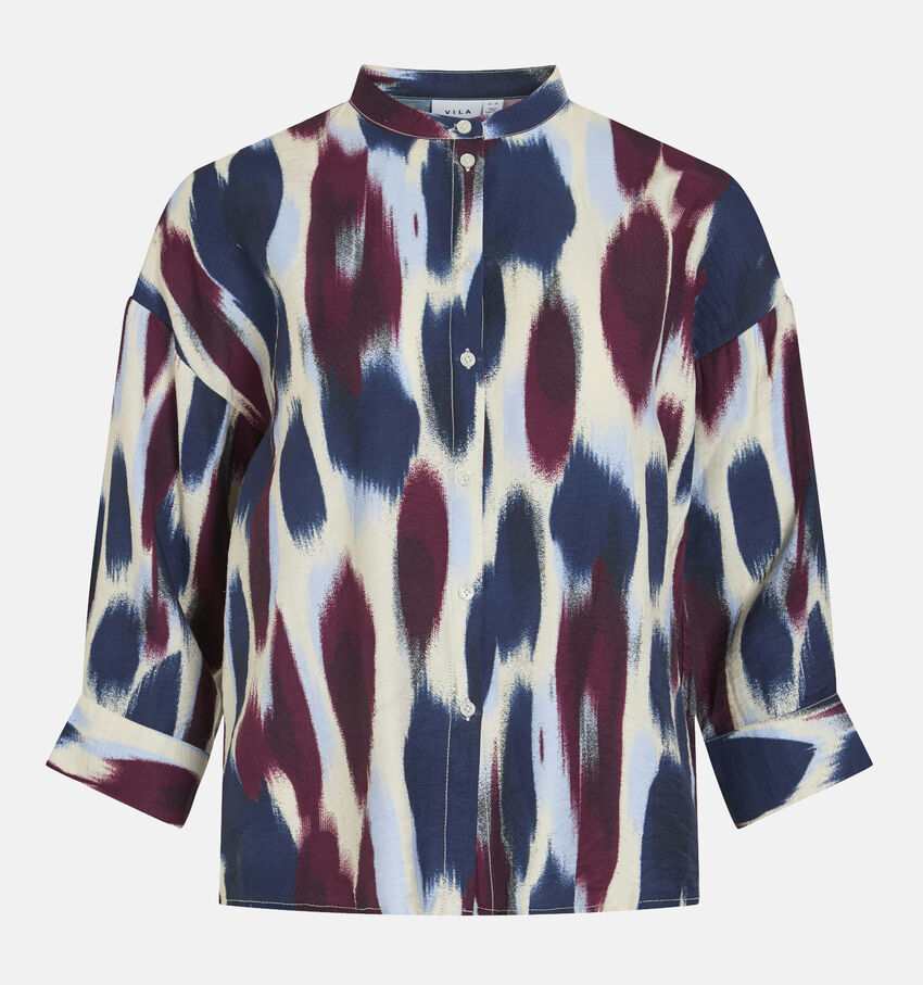 Vila Rano 3/4 Shirt Blauwe/Bordeaux Blouse