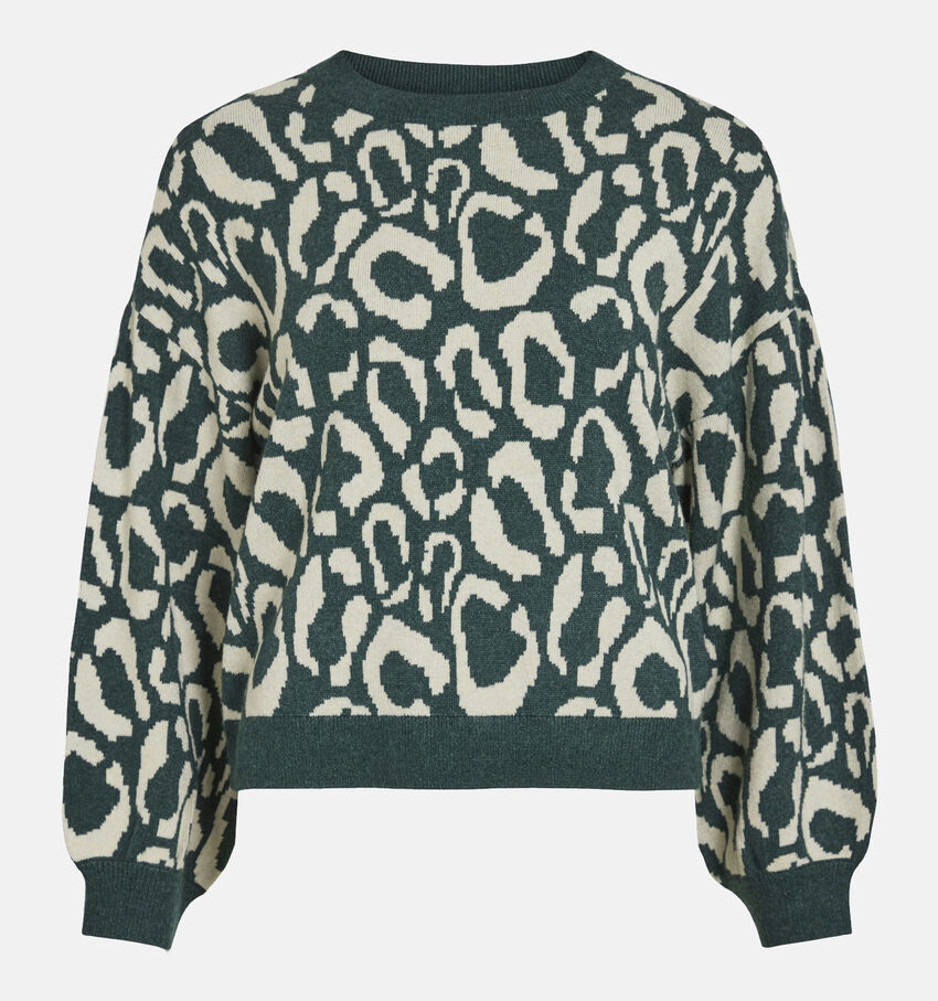 Vila Tip Jacquard Pull en Vert Vila Tip Jacquard Pull en Vert