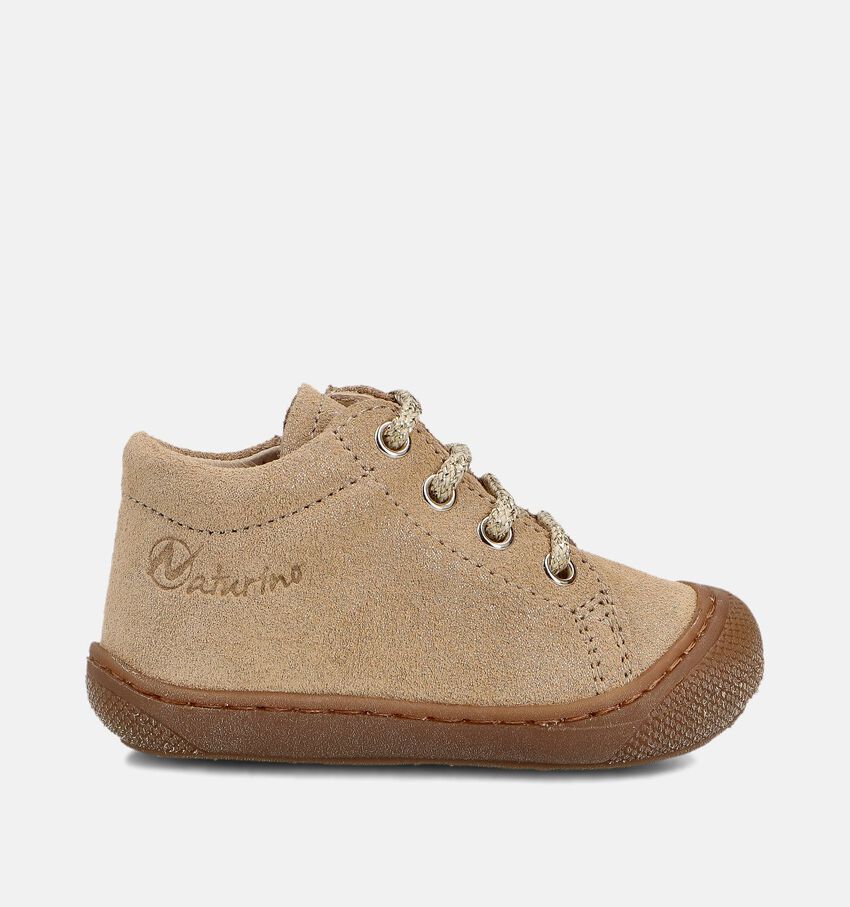 Naturino Cocoon Zip Suede Gouden Babyschoenen