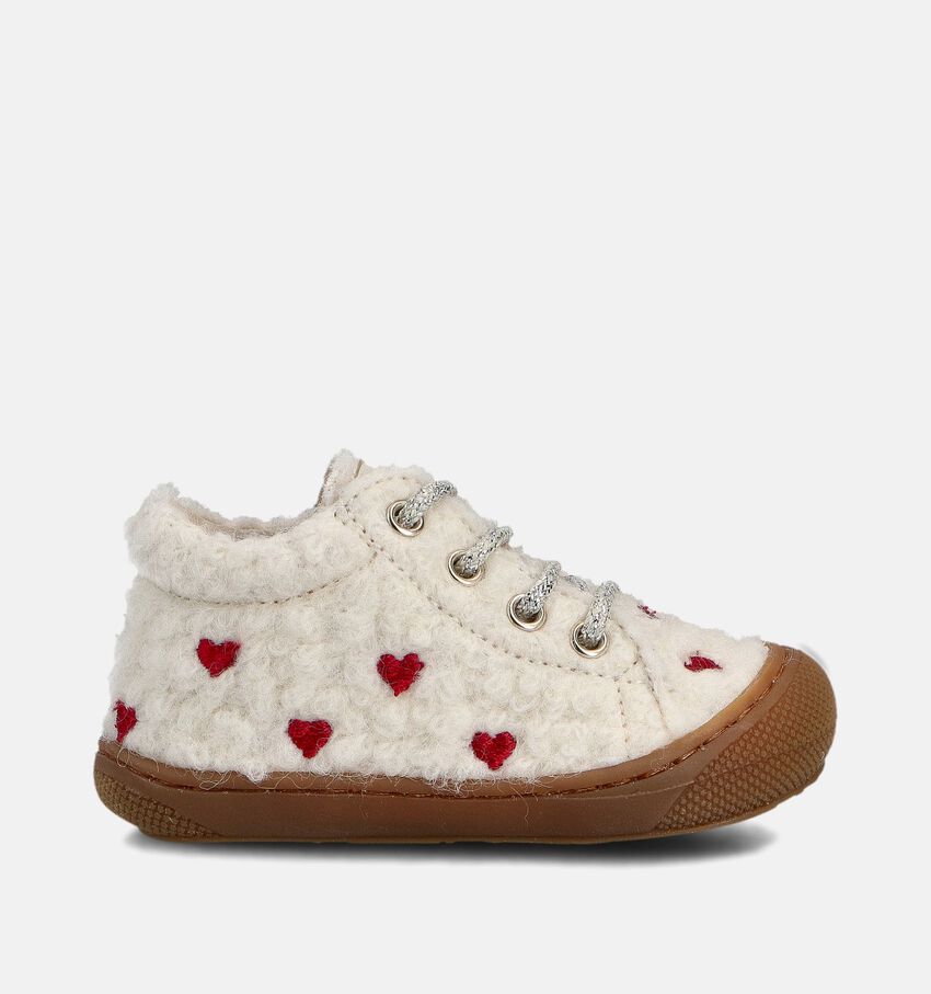 Naturino Cocoon Embroidery Ecru Babyschoenen Hearts Teddy