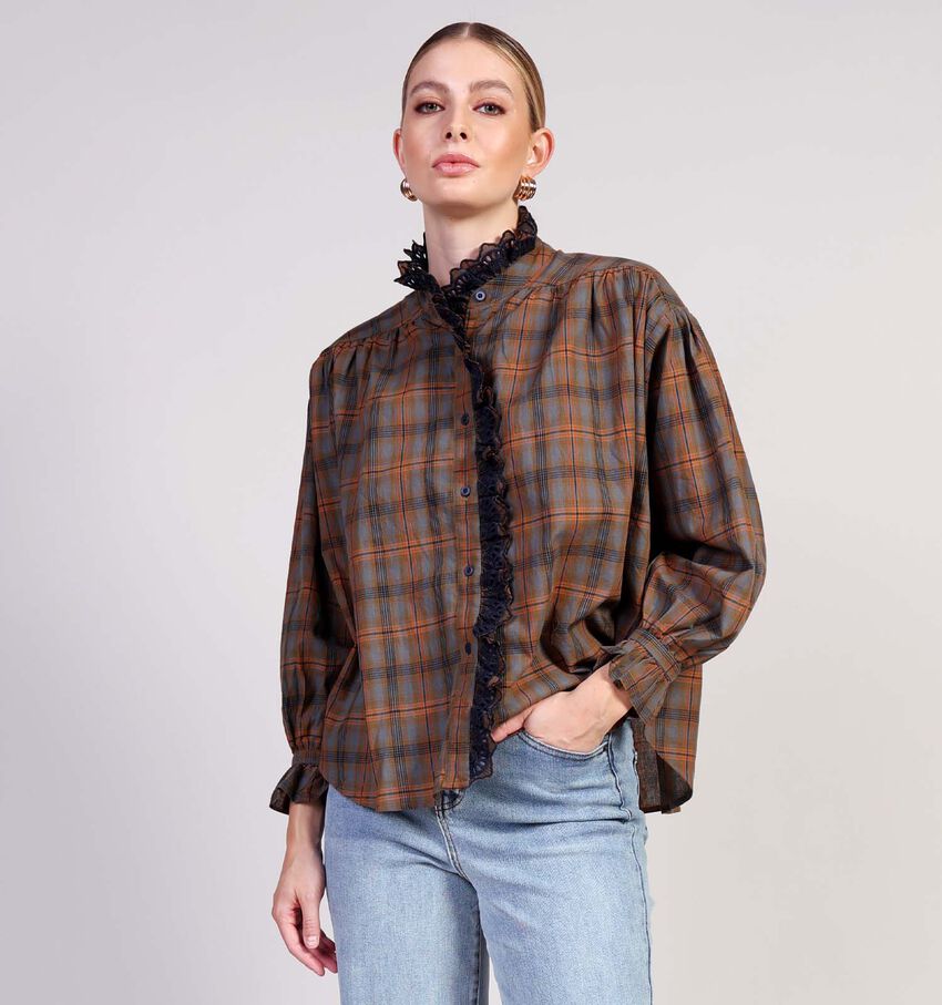 Orfeo Montana Donkerbruine Blouse