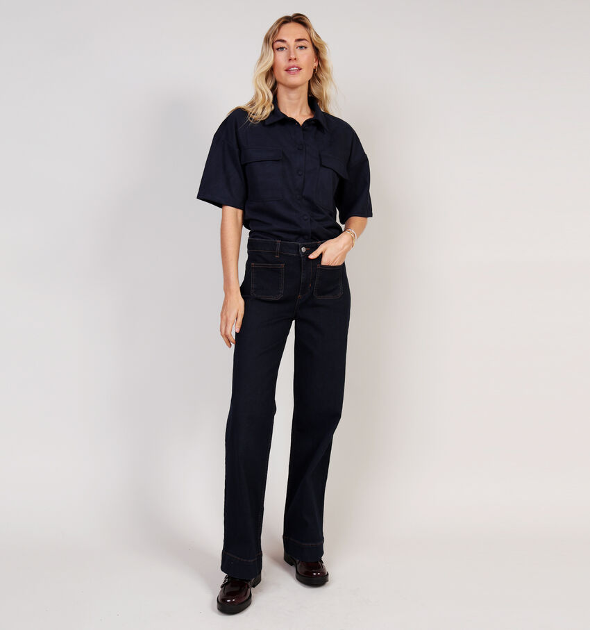 comma Blauwe Straight Leg Jeans