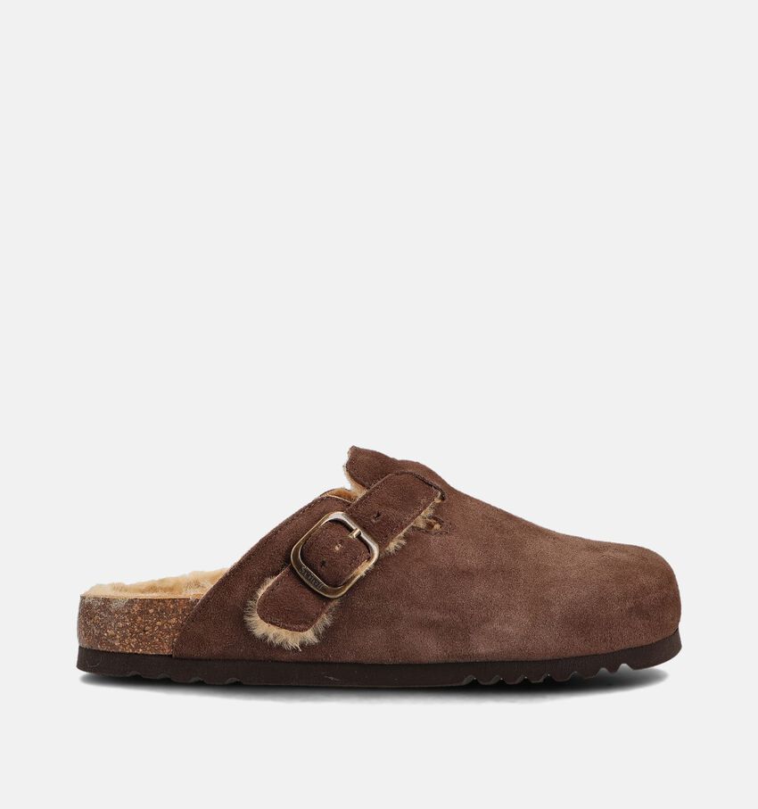 Scholl Donkerbruine Gesloten Slippers