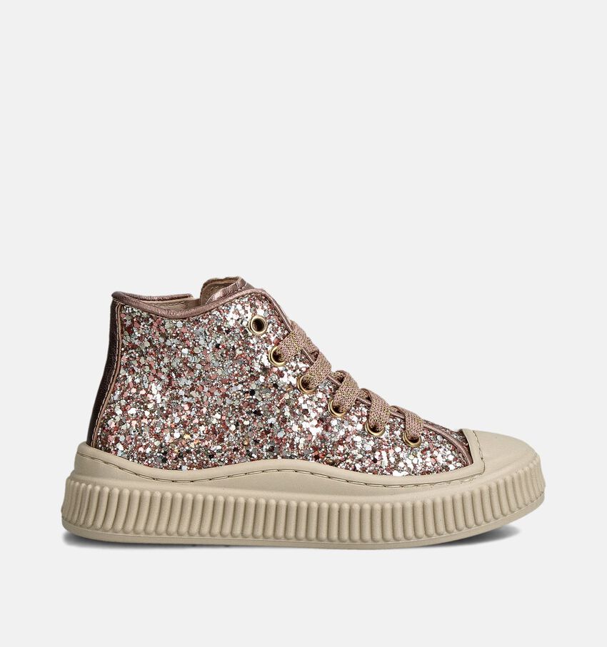 Beberlis Roze Hoge Sneakers met Glitters