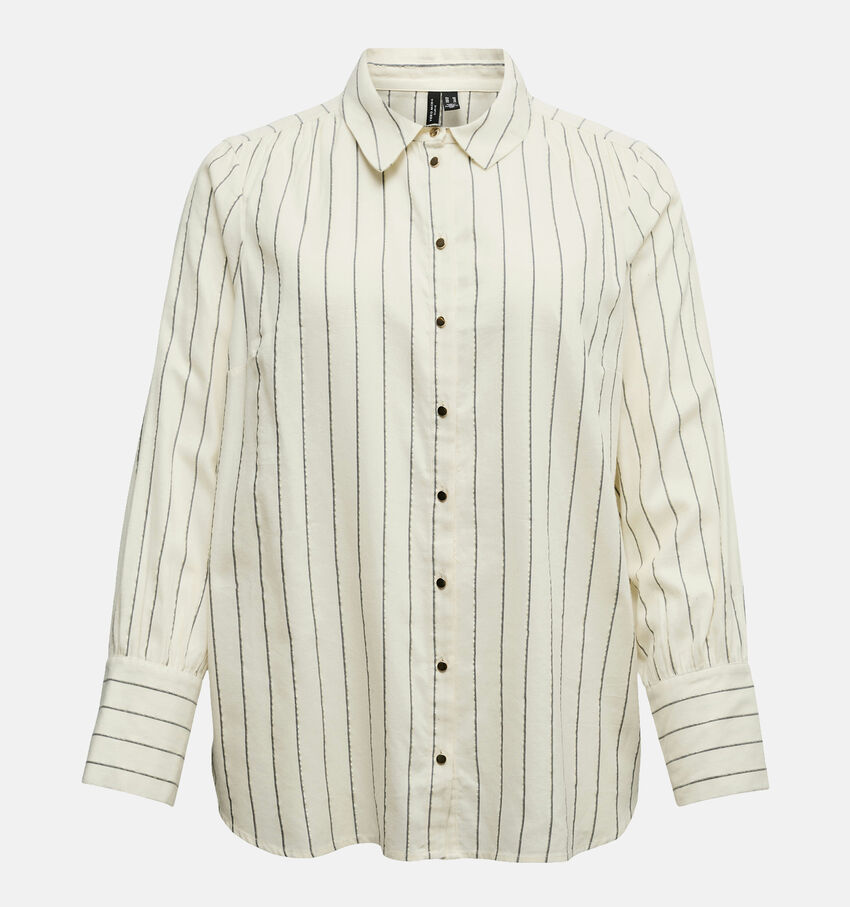 Vero Moda Curve Gori Ecru Gestreept Hemd