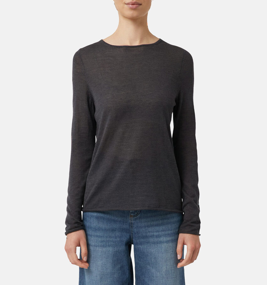 comma casual identity Grijze Trui