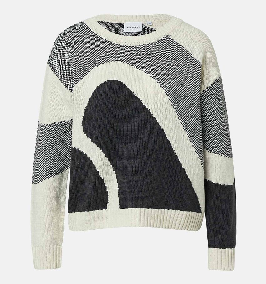 comma casual identity Grijze Trui