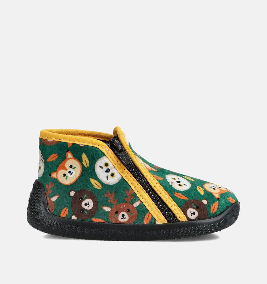 Milo & Mila Woodland Groene Pantoffels
