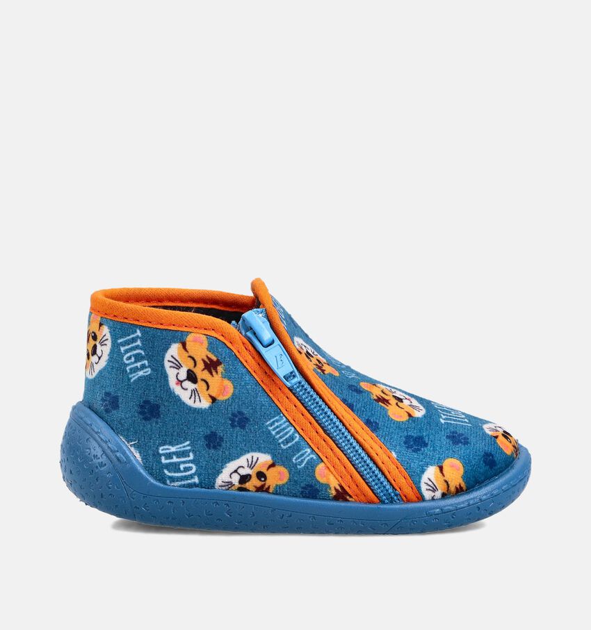 Milo & Mila Tiger Blauwe Pantoffels