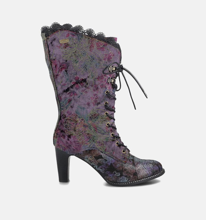 Laura Vota Alcbaneo Bottes à Lacets en Violet