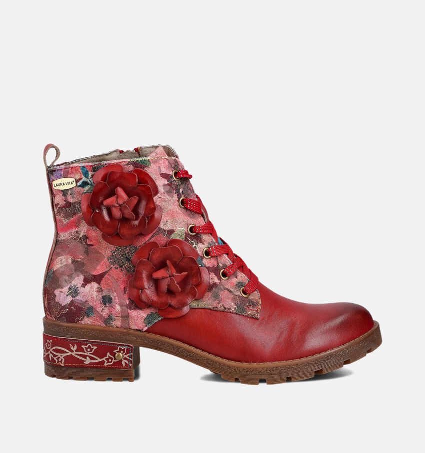 Laura Vita Cocrailo Boots à lacets en Rouge
