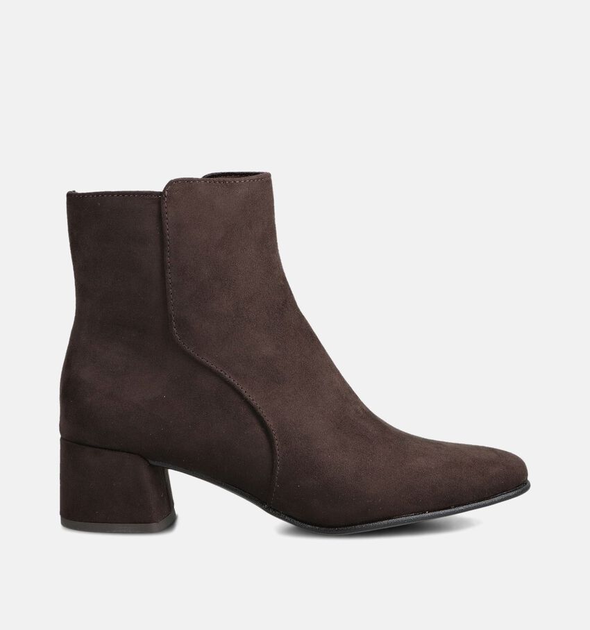 Marco Tozzi Bottines à talons en Brun foncé