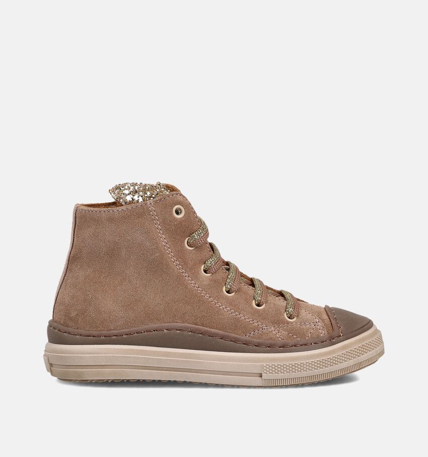 STONES and BONES Laris Beige Hoge Sneakers